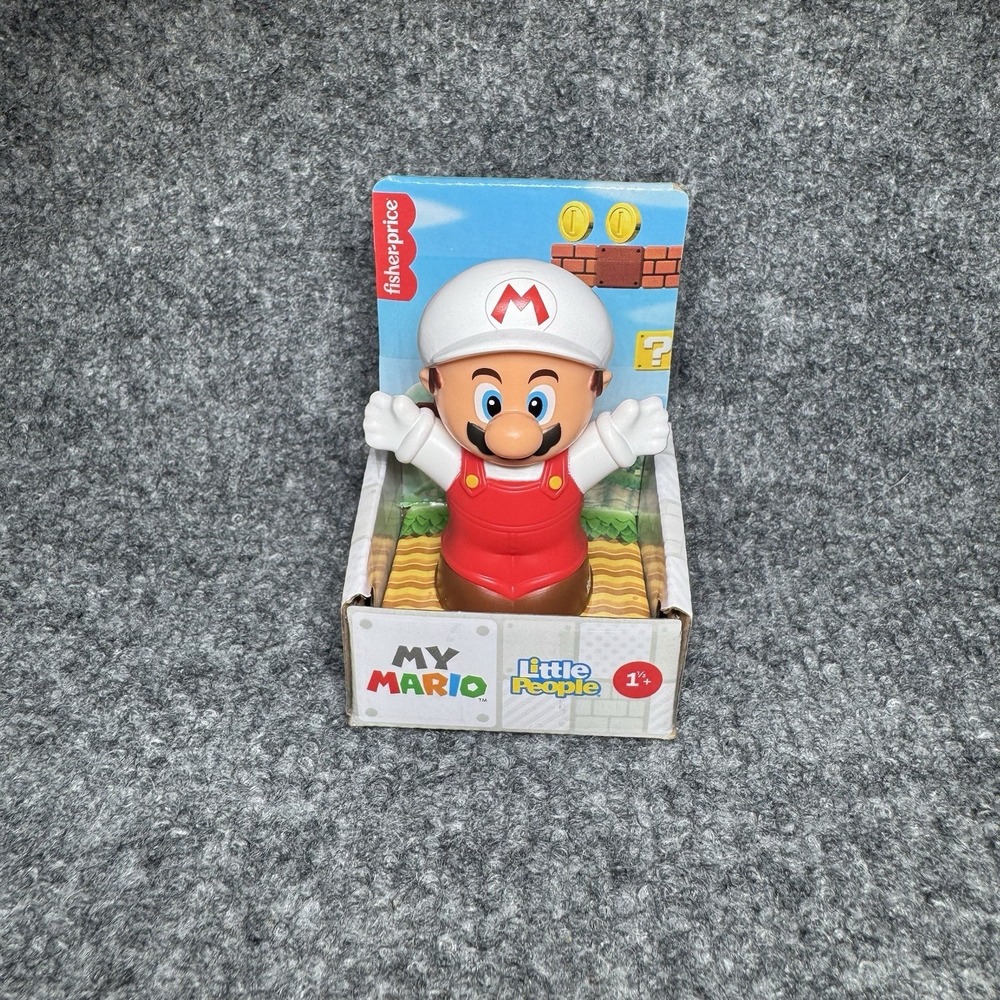 Fisher Price Little People Figure My Mario Super Fire Red White Variant NEW‎